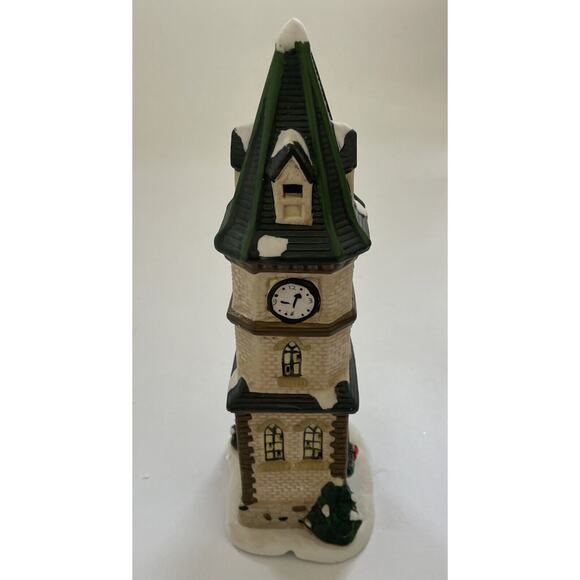 St Nicholas Square Clock Tower Lighted Village Collection Holiday Decor NO LIGHT - Picture 4 of 10